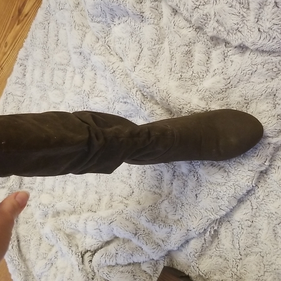 Rampage Faux Suede Wedge Knee Boots - Picture 3 of 4